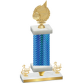 Premium Single Blue Carbon Fiber Third Place Volleyball Trophy