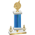 Premium Single Blue Carbon Fiber Victory Volleyball Trophy