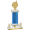 Premium Single Blue Carbon Fiber Year Volleyball Trophy