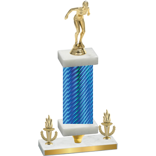 Premium Single Blue Carbon Fiber Victory Tennis Trophy