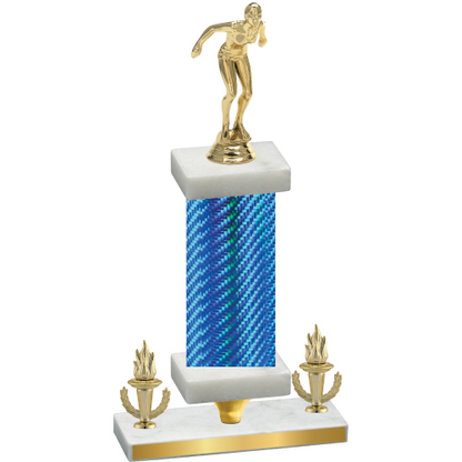 Premium Single Blue Carbon Fiber Victory Tennis Trophy