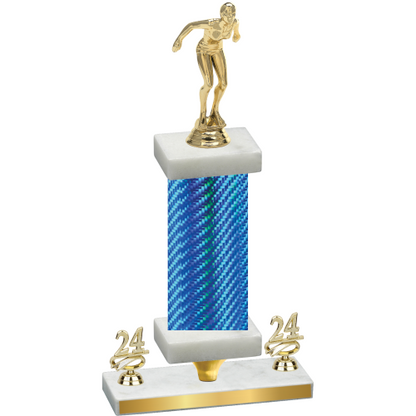 Premium Single Blue Carbon Fiber Year Tennis Trophy