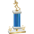 Premium Single Blue Carbon Fiber Second Place Football Trophy