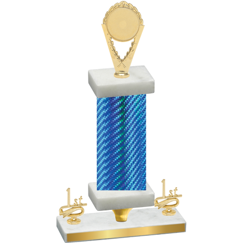 Premium Single Blue Carbon Fiber First Place Insert Trophy