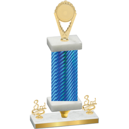 Premium Single Blue Carbon Fiber Third Place Insert Trophy