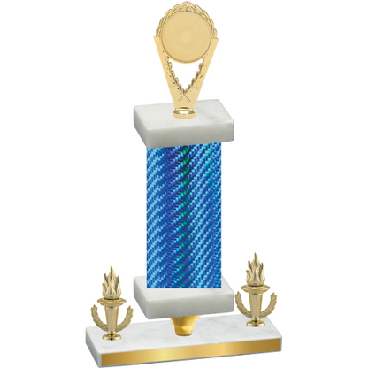 Premium Single Blue Carbon Fiber Victory Insert Trophy