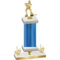 Premium Single Blue Carbon Fiber First Place Hockey Trophy