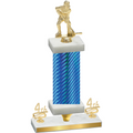 Premium Single Blue Carbon Fiber Fourth Place Hockey Trophy