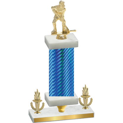 Premium Single Blue Carbon Fiber Victory Hockey Trophy