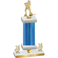 Premium Single Blue Carbon Fiber Year Hockey Trophy