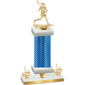 Premium Single Blue Carbon Fiber First Place Lacrosse Trophy