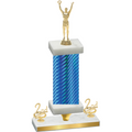 Premium Single Blue Carbon Fiber Second Place Victory Trophy
