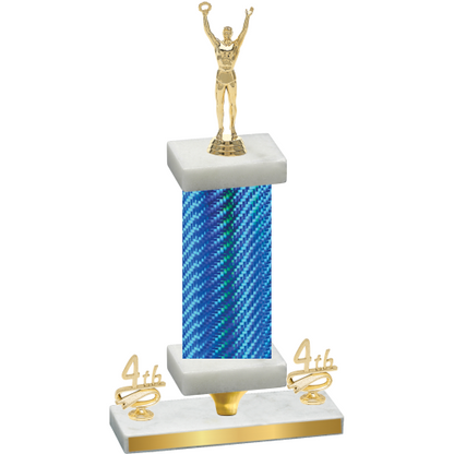 Premium Single Blue Carbon Fiber Fourth Place Victory Trophy
