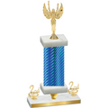 Premium Single Blue Carbon Fiber Second Place Victory Trophy