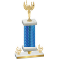 Premium Single Blue Carbon Fiber Fourth Place Victory Trophy