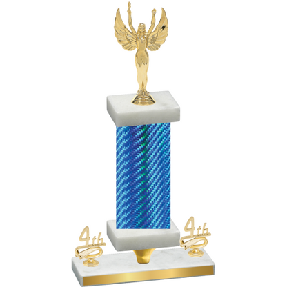 Premium Single Blue Carbon Fiber Fourth Place Victory Trophy