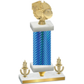 Premium Single Blue Carbon Fiber Victory Basketball Trophy