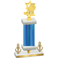 Premium Single Blue Carbon Fiber Victory Pickleball Trophy