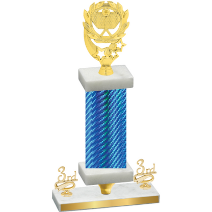Premium Single Blue Carbon Fiber Third Place Pickleball Trophy