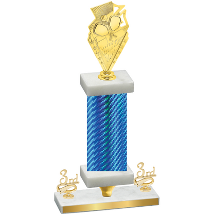 Premium Single Blue Carbon Fiber Third Place Pickleball Trophy