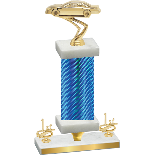 Premium Single Blue Carbon Fiber First Place Cars Trophy