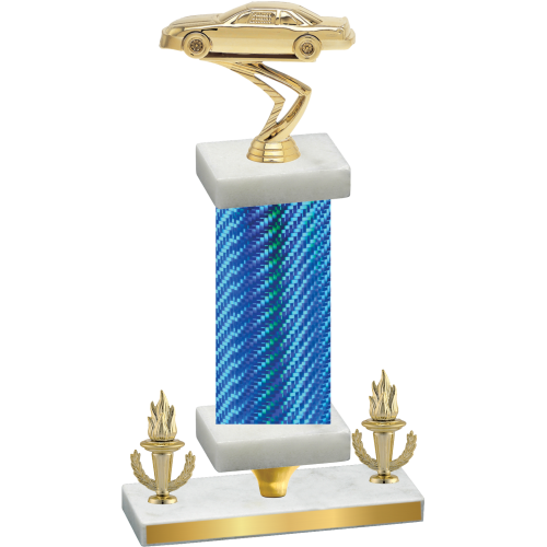 Premium Single Blue Carbon Fiber Victory Cars Trophy