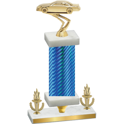 Premium Single Blue Carbon Fiber Victory Cars Trophy