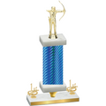 Premium Single Blue Carbon Fiber First Place Archery Trophy