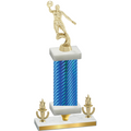 Premium Single Blue Carbon Fiber Victory Basketball Trophy