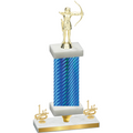 Premium Single Blue Carbon Fiber First Place Archery Trophy