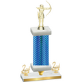 Premium Single Blue Carbon Fiber Second Place Archery Trophy
