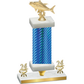 Premium Single Blue Carbon Fiber Year Fishing Trophy