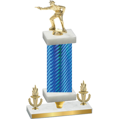 Premium Single Blue Carbon Fiber Victory Shooter Trophy