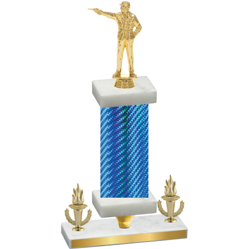 Premium Single Blue Carbon Fiber Victory Shooter Trophy