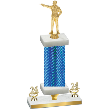 Premium Single Blue Carbon Fiber Year Shooter Trophy