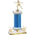 Premium Single Blue Carbon Fiber Second Place Skater Trophy