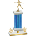 Premium Single Blue Carbon Fiber Fourth Place Skater Trophy