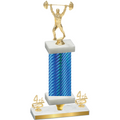 Premium Single Blue Carbon Fiber Fourth Place Weights Trophy