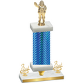 Premium Single Blue Carbon Fiber Third Place Holiday Trophy