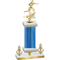 Premium Single Blue Carbon Fiber Victory Flag Football Trophy