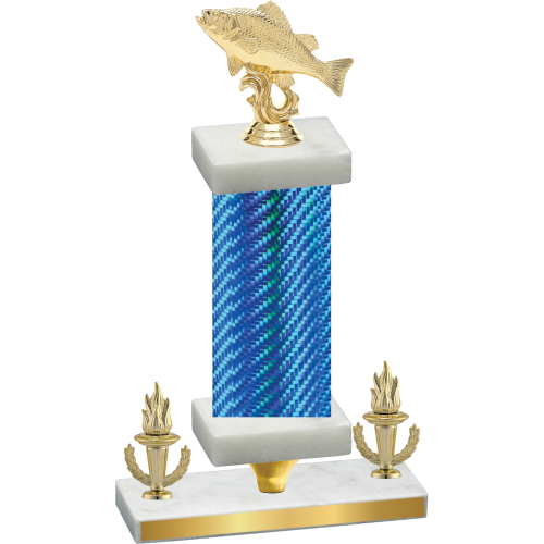 Premium Single Blue Carbon Fiber Victory Fishing Trophy