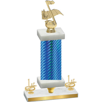 Premium Single Blue Carbon Fiber First Place Music Trophy