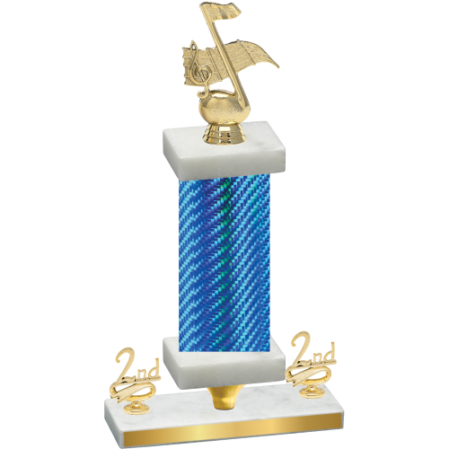 Premium Single Blue Carbon Fiber Second Place Music Trophy