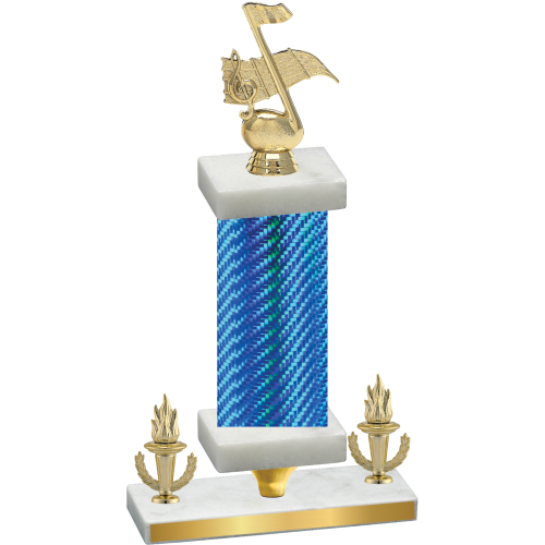 Premium Single Blue Carbon Fiber Victory Music Trophy