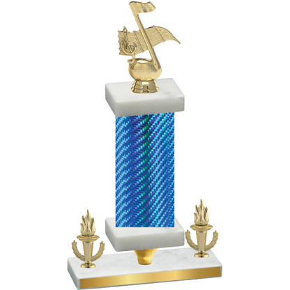 Premium Single Blue Carbon Fiber Victory Music Trophy
