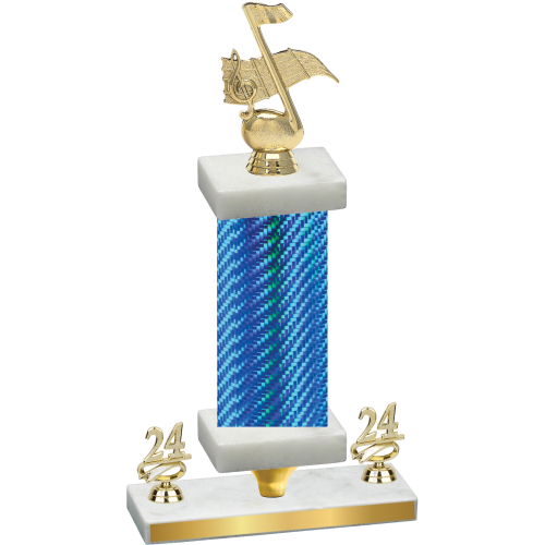 Premium Single Blue Carbon Fiber Year Music Trophy