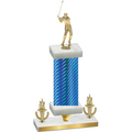 Premium Single Blue Carbon Fiber Victory Golf Trophy