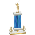 Premium Single Blue Carbon Fiber Victory Golf Trophy