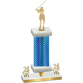 Premium Single Blue Carbon Fiber Year Golf Trophy