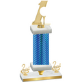 Premium Single Blue Carbon Fiber Second Place Golf Trophy